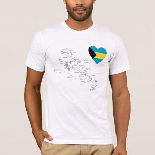 Bahamas Flag Heart + Map T-Shirt