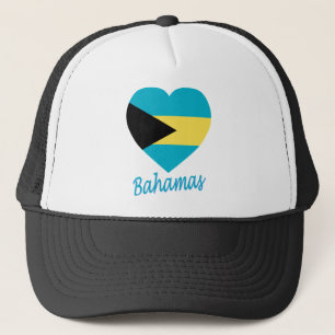 Bahamas Flag Heart Trucker Hat