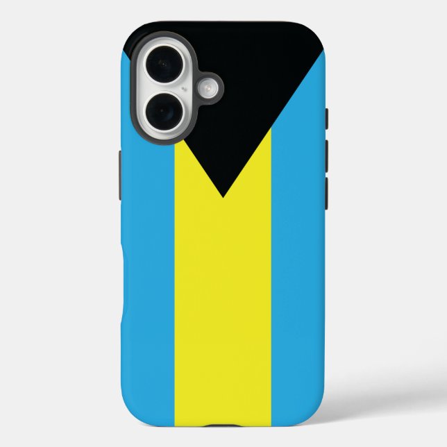 Bahamas Flag in Blue, Black, and Yellow Case-Mate iPhone Case (Back)