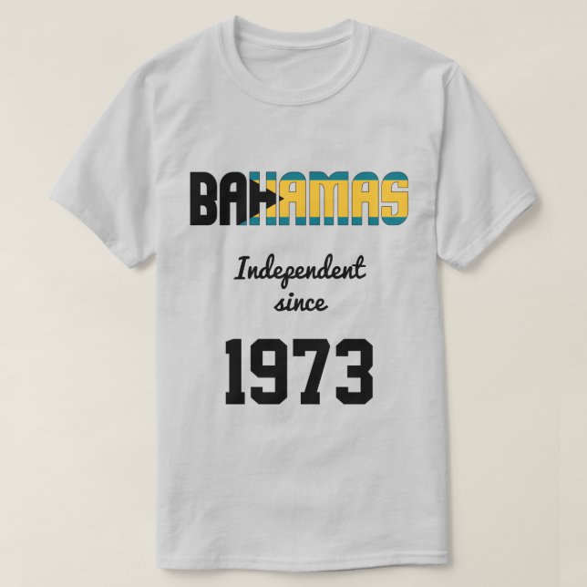 Bahamas Flag Independence Celebration T-Shirt (Design Front)