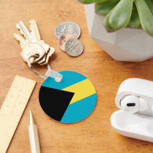 Bahamas flag key ring