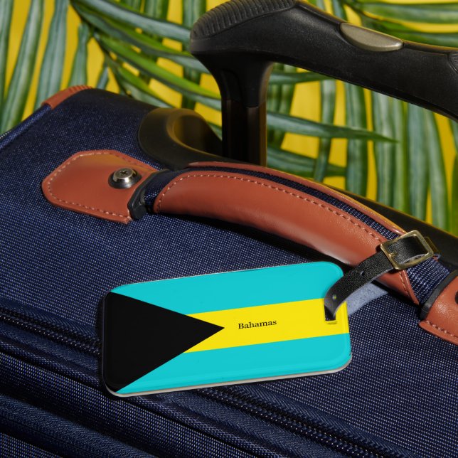 Bahamas flag, labelled luggage tag (Front Insitu 3)