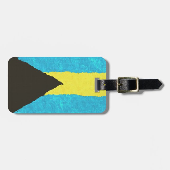 BAHAMAS FLAG LUGGAGE TAG (Front Horizontal)