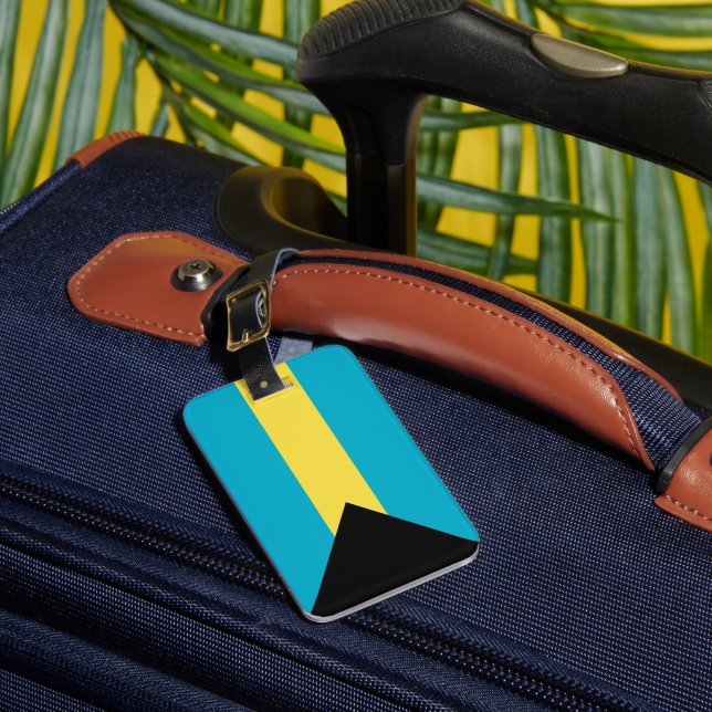 Bahamas flag luggage tag (Front Insitu 1)