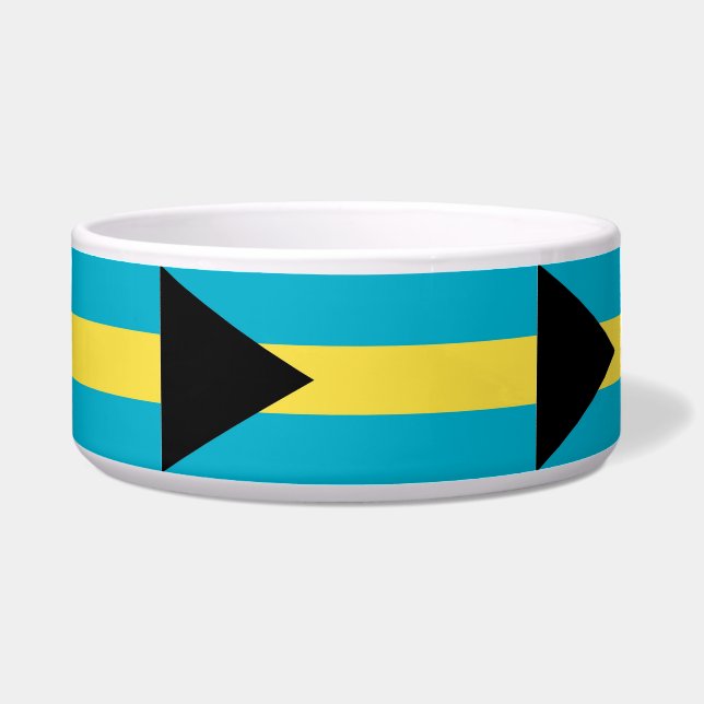 Bahamas Flag Pet Bowl (Front)