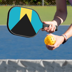 Bahamas flag pickleball paddle