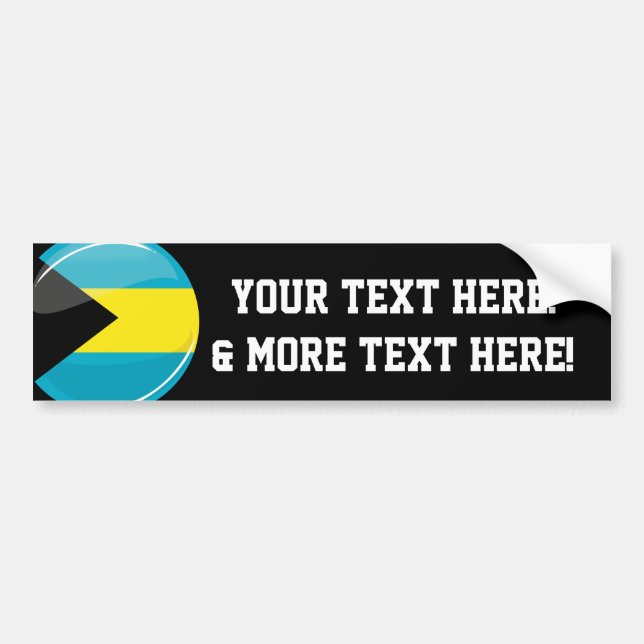 Bahamas Flag Round and Glossy Bumper Sticker (Front)
