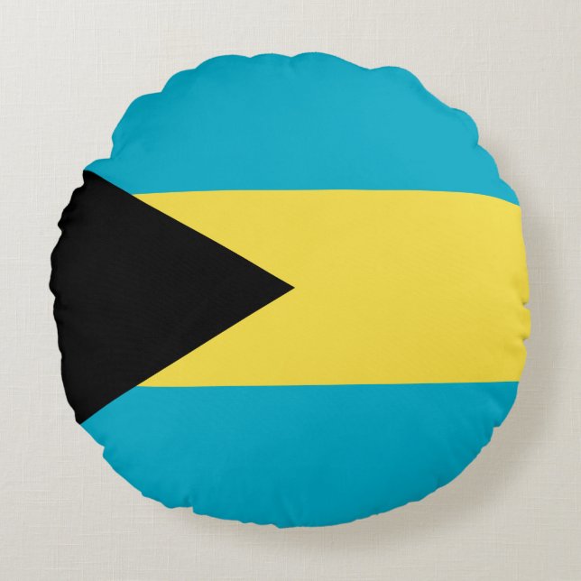 Bahamas Flag Round Cushion (Front)
