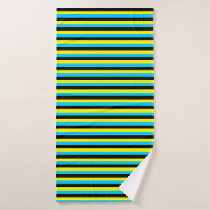 bahamas flag stripes country pattern blue yellow b bath towel