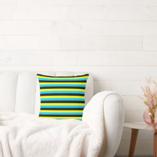 bahamas flag stripes country pattern blue yellow b cushion