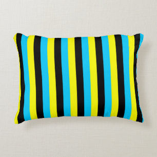 bahamas flag stripes country pattern blue yellow b decorative cushion