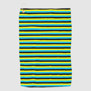 bahamas flag stripes country pattern blue yellow b golf towel