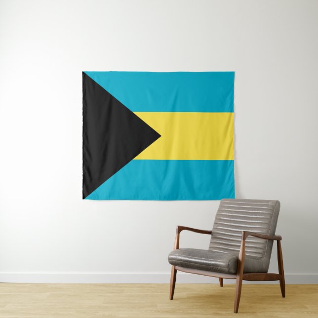 Bahamas flag tapestry (In Situ (Horizontal))