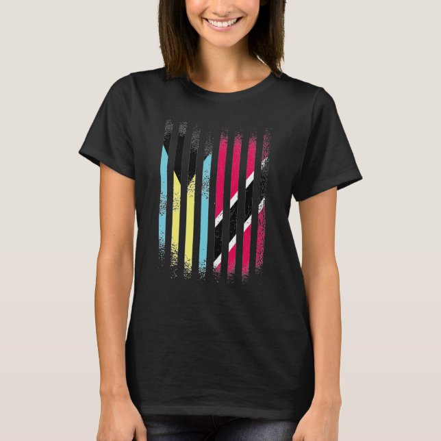 Bahamas Flag Trinidad&Tobago Grown Country Flags S T-Shirt (Front)