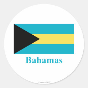 Bahamas Flag with Name Classic Round Sticker