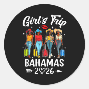 Bahamas girls trip 2026 birthday squad women classic round sticker