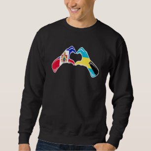 Bahamas Haiti Flag Bahamians Haitian Heart Sweatshirt
