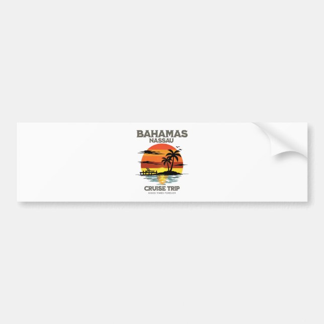 Bahamas Harbour Cruise Sunset Bumper Sticker (Front)