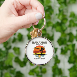 Bahamas Harbour Cruise Sunset Key Ring