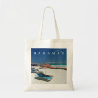 Bahamas Harbour Island beach sun loungers tote bag