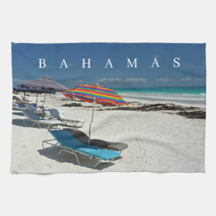 Bahamas Harbour Island Beach view tea towel