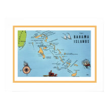 Bahamas Islands Map 18x24