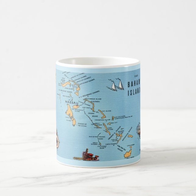 Bahamas Islands Map Coffee Mug (Center)
