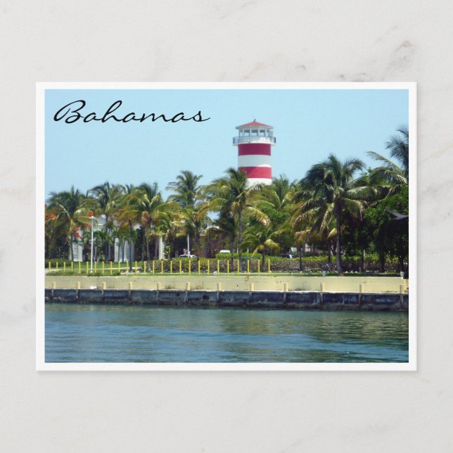 bahamas lighthouse border postcard (Front)