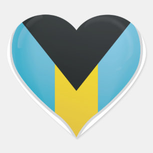 Bahamas love flag pride heart sticker