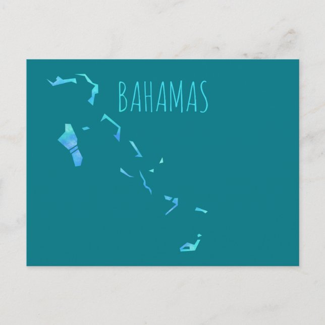 Bahamas Map Postcard (Front)