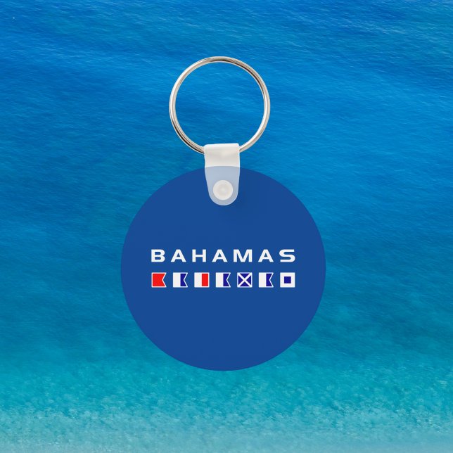 Bahamas Maritime Nautical Signal Flags Dark Color Key Ring (Creator Uploaded)