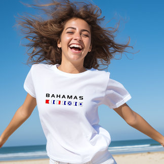 Bahamas Maritime Nautical Signal Flags Light-Colou T-Shirt