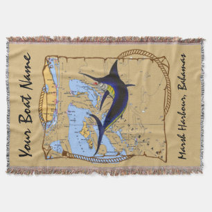 Bahamas Marlin Throw Blanket