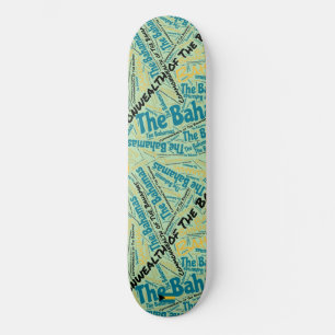 Bahamas National Pride Wordcloud Skateboard