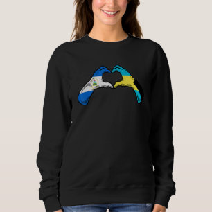 Bahamas Nicaragua Flag Bahamians Nicaraguan Heart  Sweatshirt