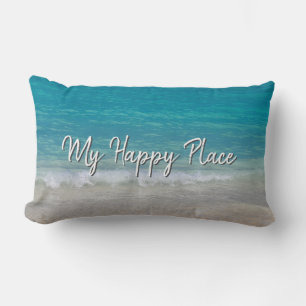 Bahamas Ocean Beach with Turquoise Water  Lumbar Cushion
