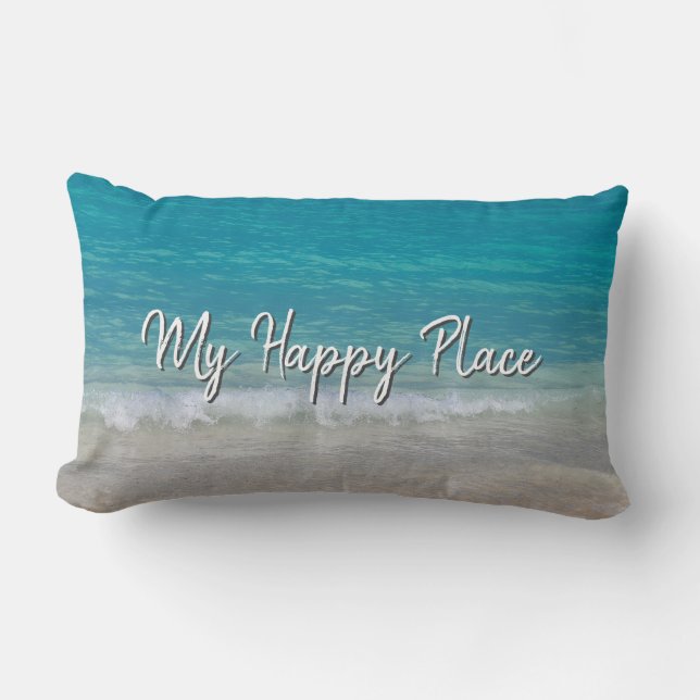 Bahamas Ocean Beach with Turquoise Water  Lumbar Cushion (Front)