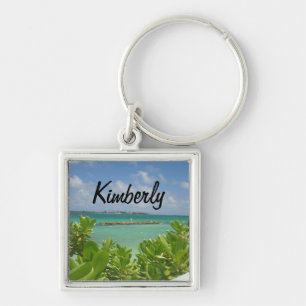 Bahamas Ocean  keychain with name
