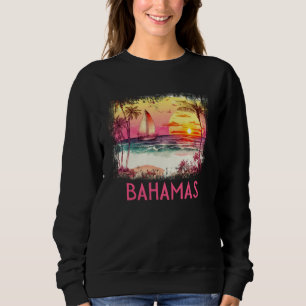 Bahamas Palm Tree Beach Vacation Summer and Surf Sweatshirt