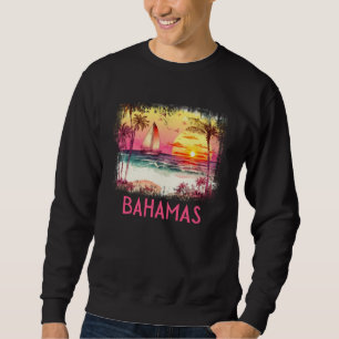 Bahamas Palm Tree Beach Vacation Summer and Surf Sweatshirt