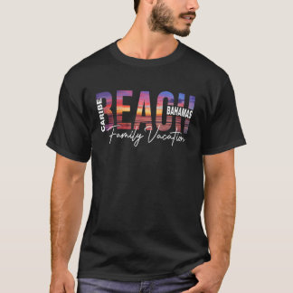 Bahamas Palm Trees Beach Caribe Vacation Family T-Shirt