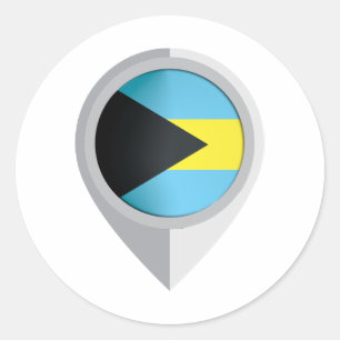 Bahamas Pin Location Flag Classic Round Sticker