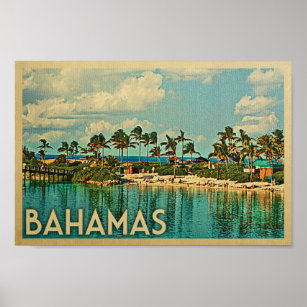 Bahamas Poster Vintage Travel Poster Beach Island