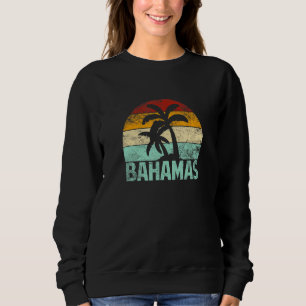 Bahamas Retro Palm Tree Vintage Sunset Souvenir Va Sweatshirt