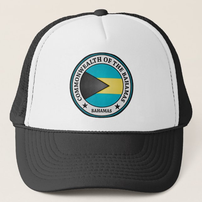 Bahamas Round Emblem Trucker Hat (Front)