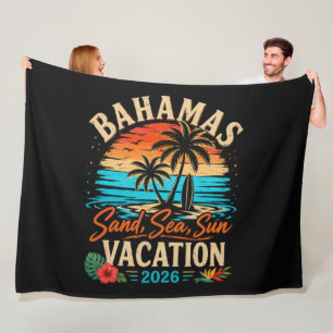 Bahamas Sand Sea Sun Vacation 2026 Fleece Blanket