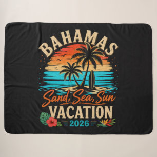 Bahamas Sand Sea Sun Vacation 2026 Sherpa Blanket