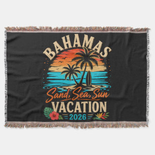 Bahamas Sand Sea Sun Vacation 2026 Throw Blanket