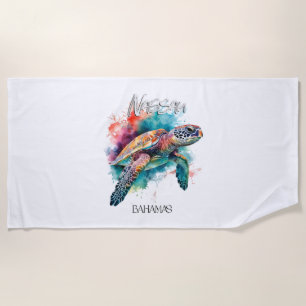 Bahamas Sea Turtle Bahamian Flag Beach Great Shark Towel