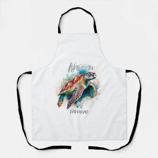 Bahamas Seat Turtle Bahamian Flag Beach Great Shar Apron